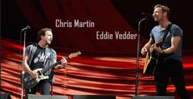 Chris Martin ve Eddie Vedder'ı aynı sahnede buluşturdu